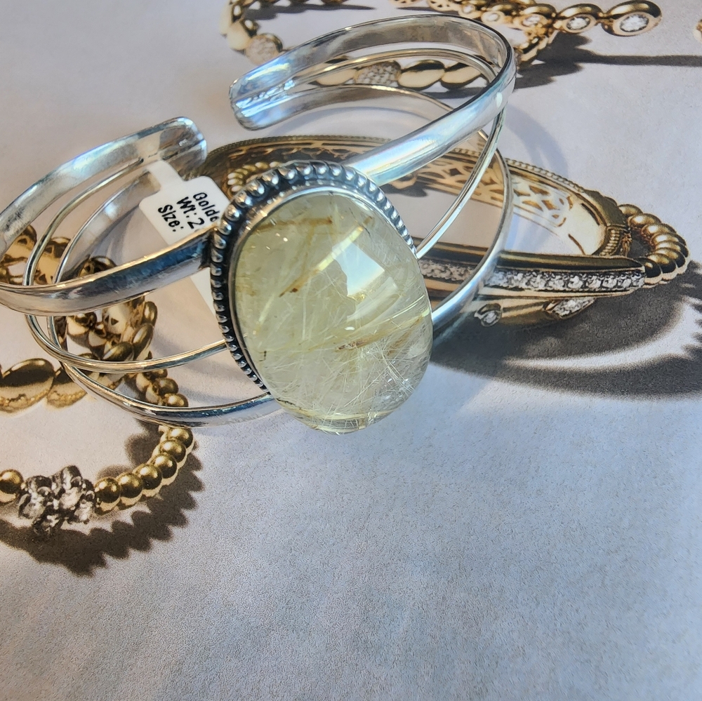 New Golden Rutile Women's Bracelet in Sterling Silver